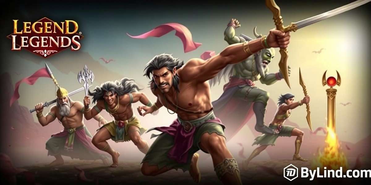 Legend Legends Official Cover Art Legend Legends game cover showing various Indian mythological characters in battle stance